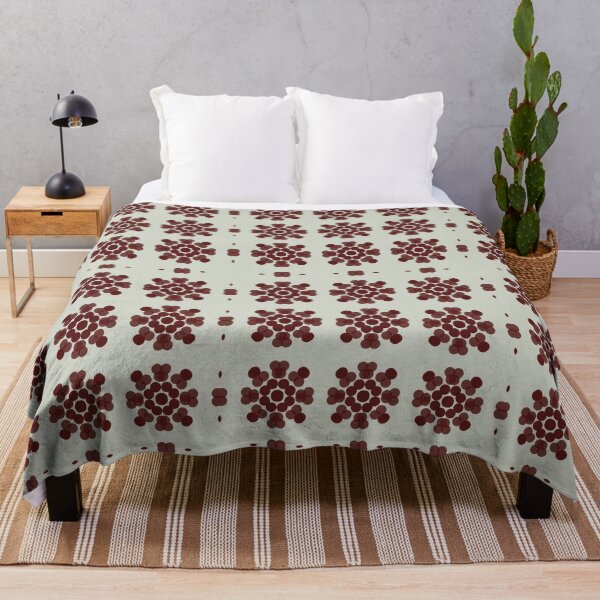 Item preview, Retro Geometric Burgundy Blossom Pattern designed and sold by Tinaartth .