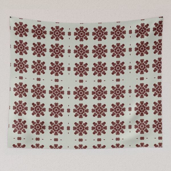 Item preview, Retro Geometric Burgundy Blossom Pattern designed and sold by Tinaartth .