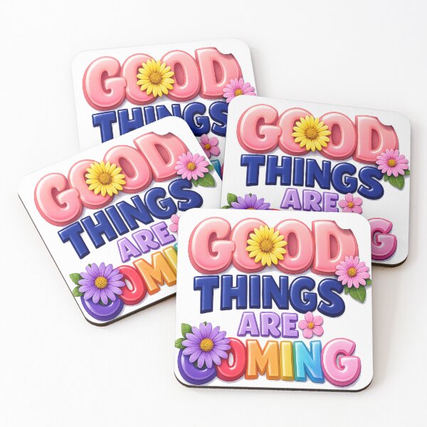 Item preview, Premium Realistic Vinyl Sticker "Good Things Are Coming" Floral Motivational Decal designed and sold by ARTCREATESHOP.