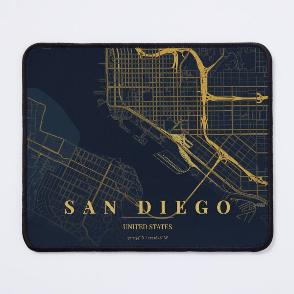 Item preview, San Diego City Map in Midnight Blue designed and sold by CityMapsShop.