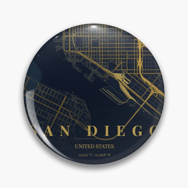 Item preview, San Diego City Map in Midnight Blue designed and sold by CityMapsShop.