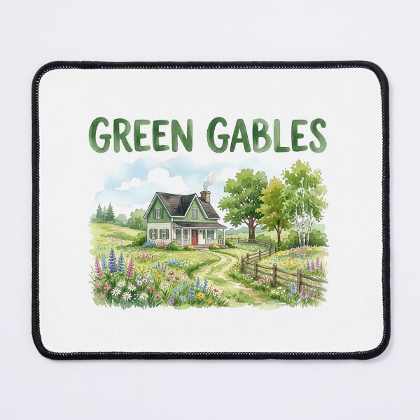 Item preview, Green Gables Watercolor House and Wildflowers designed and sold by Fenay Designs.