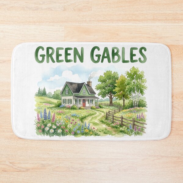 Item preview, Green Gables Watercolor House and Wildflowers designed and sold by Fenay Designs.