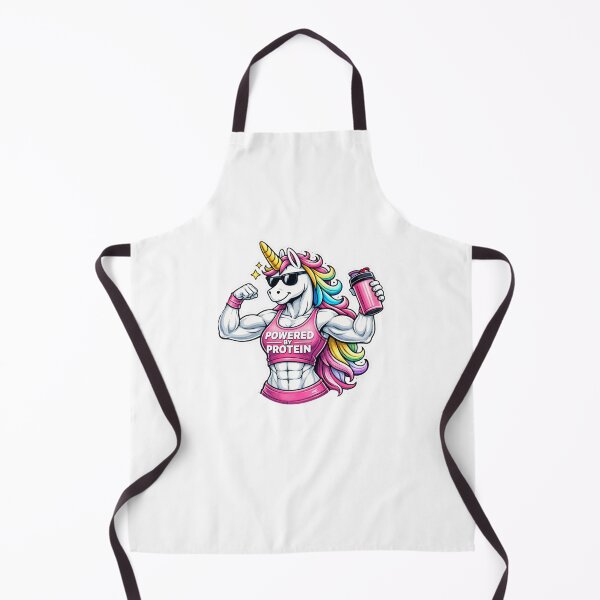 Artikelvorschau, Powered by Protein Unicorn – Funny Gym Unicorn Strong Female Fitness Cartoon entworfen und verkauft von UnglaublichGut.