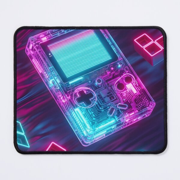 Item preview, Retro 90s Transparent Handheld Console - Neon Puzzle Blocks designed and sold by powersunlight.