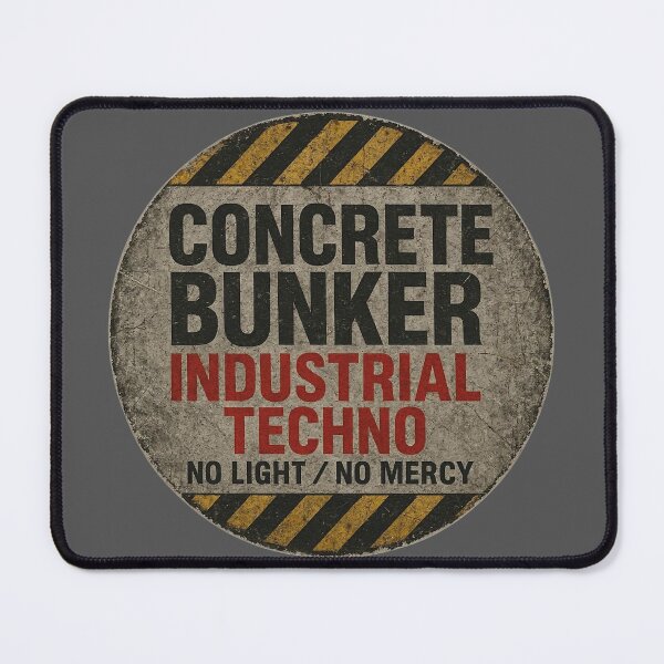 Item preview, Concrete Bunker Industrial Techno – Underground Rave Warning Design designed and sold by |TRSSHOP|.