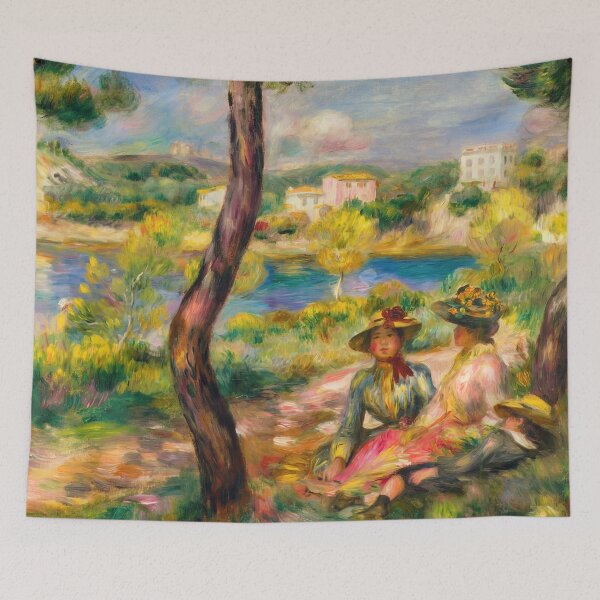 Item preview, Beaulieu by Pierre-Auguste Renoir: French Impressionist riverside picnic poster designed and sold by artofuniverse.