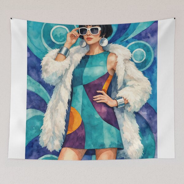 Item preview, Retro Chic – Watercolor Fashion Flair designed and sold by ForeverPrintsOK.