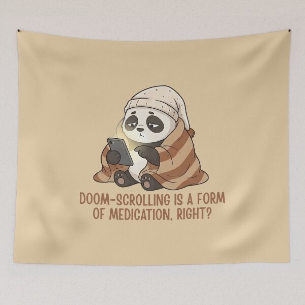 Item preview, Funny Doom-Scrolling Panda Introvert Humor designed and sold by draft & digital.