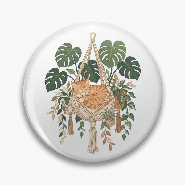 Item preview, Sleeping Orange Tabby in Boho Macrame Planter designed and sold by Kvarny.