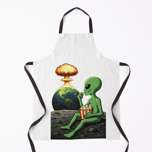Item preview, Funny Alien Watching Earth Popcorn Space Humor designed and sold by margamPagenberg.
