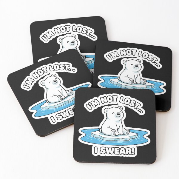 Item preview, Polar Bear on Iceberg - I Am Not Lost Kawaii Illustration designed and sold by WAWERJ STUDIO.