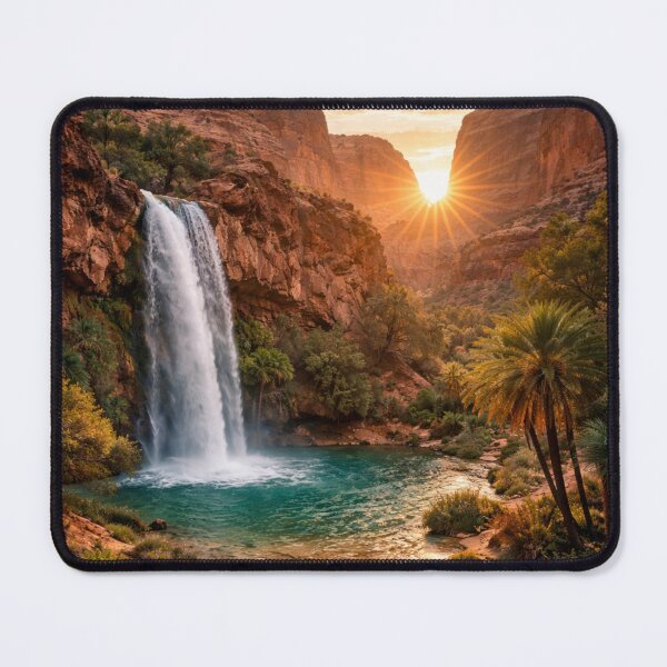 Item preview, Sunset waterfall in a tropical canyon designed and sold by JuViRo.