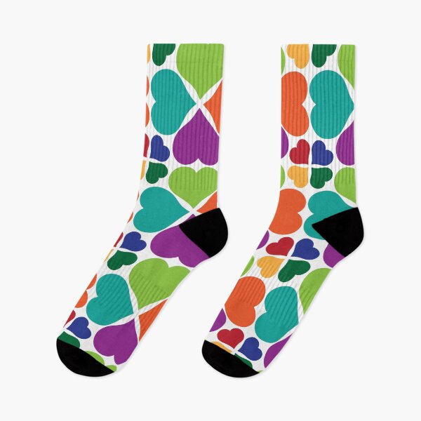 Item preview, Rainbow Radial Hearts on White designed and sold by Digitalmyth's Designs.