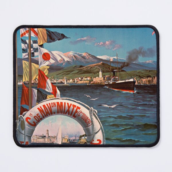 Item preview, Vintage French Maritime Travel Poster Algeria Tunisia Morocco designed and sold by TheSoulOfArt.