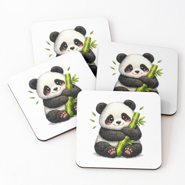 Item preview, Cute Panda Hugging Bamboo – Adorable Kawaii Panda Animal Illustration designed and sold by ArtWaveStudio8.