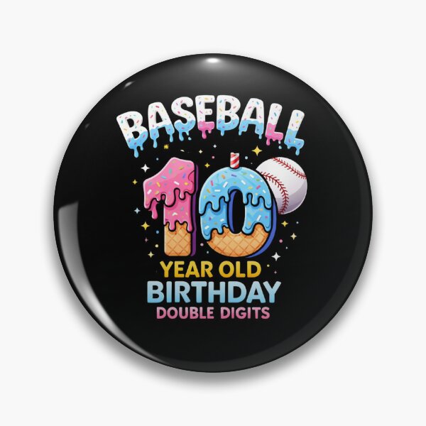 Item preview, Baseball 10th Birthday Ice Cream Drip Double Digits Cute Baseball Birthday Design designed and sold by bilal sibgui.
