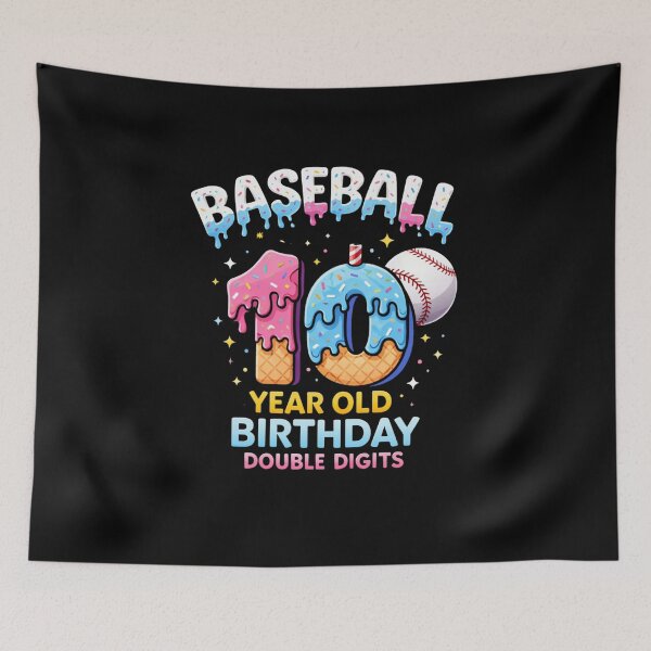 Item preview, Baseball 10th Birthday Ice Cream Drip Double Digits Cute Baseball Birthday Design designed and sold by bilal sibgui.