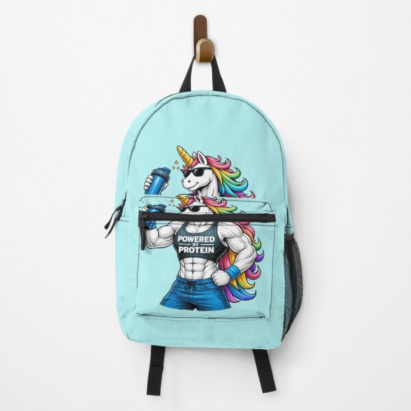 Item preview, Powered by Protein Unicorn – Funny Gym Unicorn Bodybuilding Fitness Cartoon designed and sold by unglaublichGut.