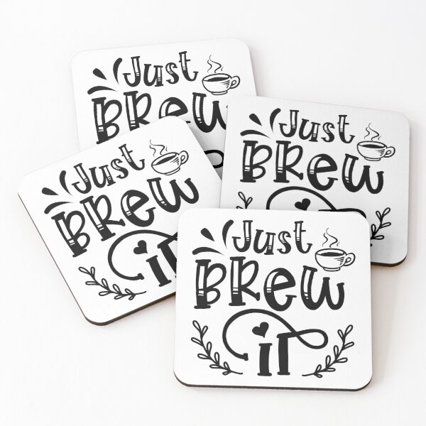 Item preview, Just Brew It - Funny Coffee Lovers Typography designed and sold by VerticalGrams.