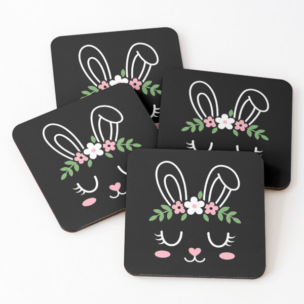 Item preview, Cute Sleepy Bunny Face Easter Girls Women Floral Bow  designed and sold by clothesy7.
