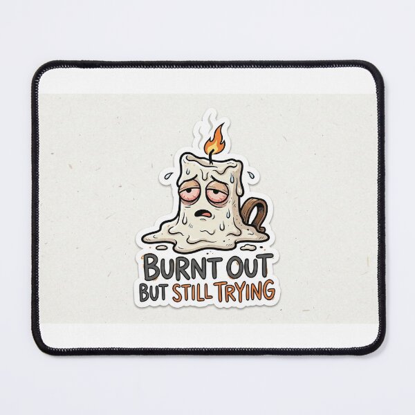 Item preview, Burnt Out But Still Trying Funny Tired Candle Meme designed and sold by R & K Fashions.