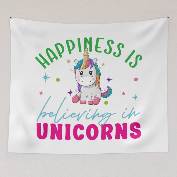 Item preview, Happiness is believing in unicorns designed and sold by LOVEARTDESIGN.