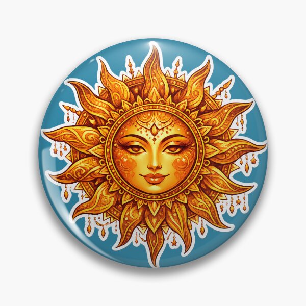 Item preview, Intricate Stylized Sun Celestial Art designed and sold by Orca Chuckle Studios.