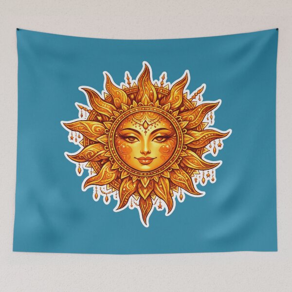 Item preview, Intricate Stylized Sun Celestial Art designed and sold by Orca Chuckle Studios.