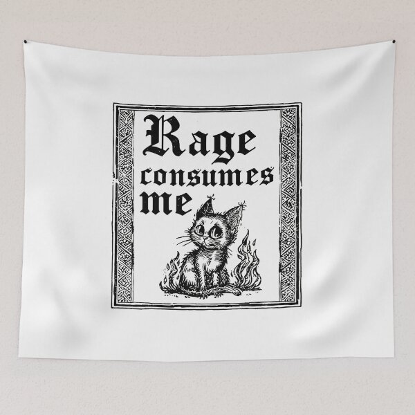Item preview, Rage Consumes Me Gothic Cat designed and sold by LunaMagicStudio.