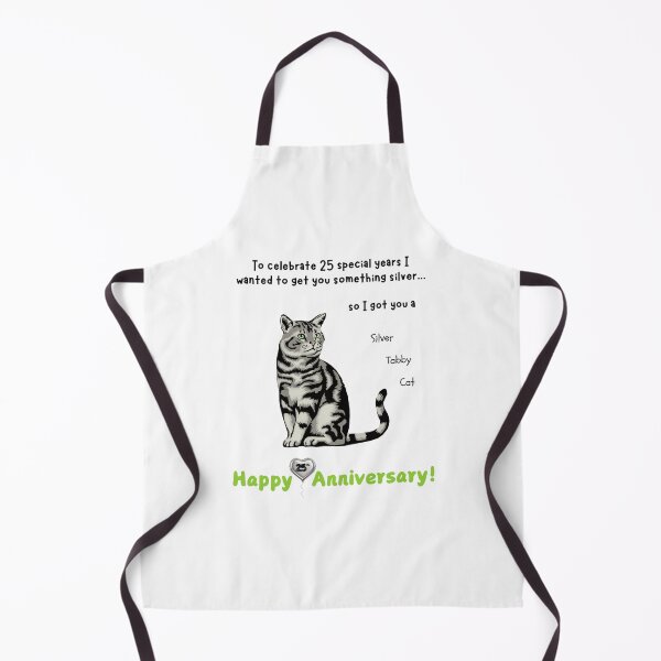 Item preview, Funny Happy 25th Anniversary Silver Tabby Cat designed and sold by MYCatStuff.