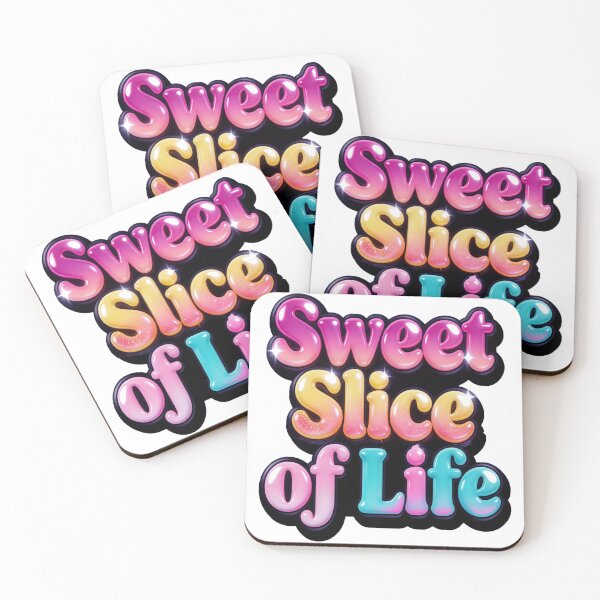 Item preview, Premium Glossy Vector "Sweet Slice of Life" Bubbly Typography Sticker Art designed and sold by ARTCREATESHOP.