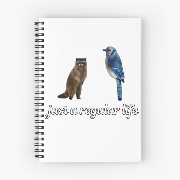Item preview, Just a Regular Life Blue Jay Raccoon Funny Wildlife Meme designed and sold by VGAfanatic.