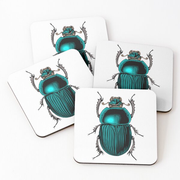 Item preview, Teal and Gold Emerald Scarab Beetle designed and sold by VerticalGrams.
