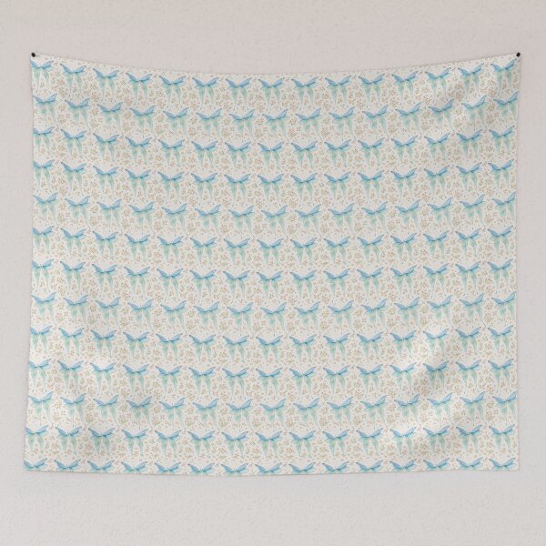 Item preview, Blue Butterfly Floral Pattern – Soft Watercolor Nature Design designed and sold by Verdaire.