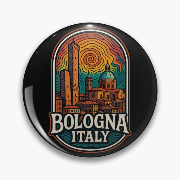 Item preview, Bologna Italy Cityscape Retro Trippy Art Travel designed and sold by TomFrontierArt.