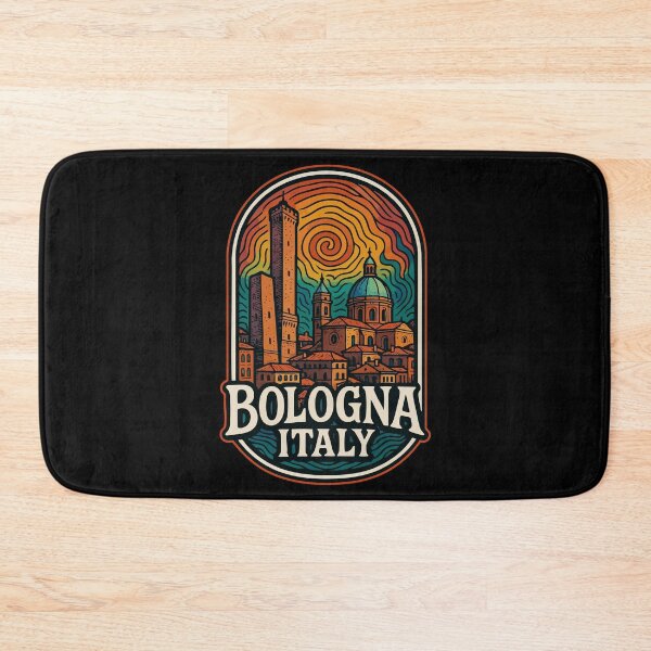 Item preview, Bologna Italy Cityscape Retro Trippy Art Travel designed and sold by TomFrontierArt.