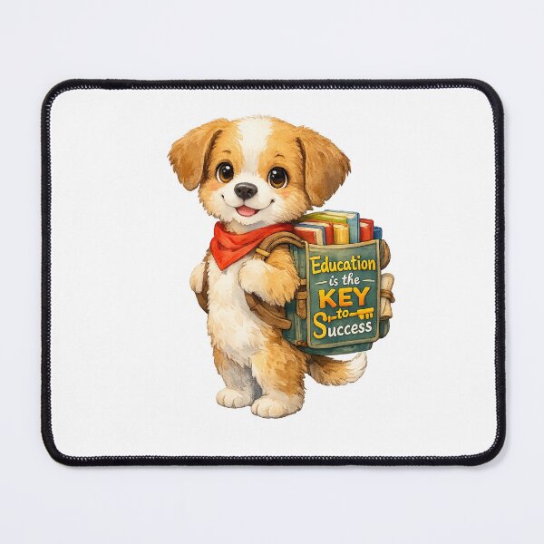 Item preview, Education is the Key to Success – Cute Puppy with School Books designed and sold by annenambiro.