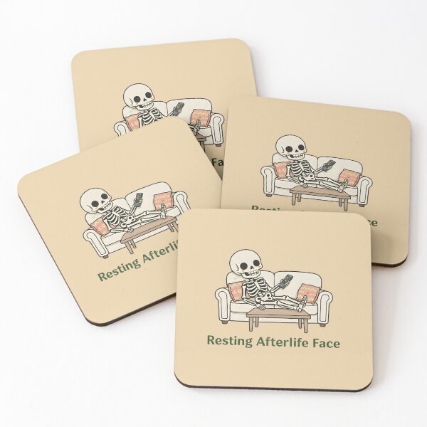 Item preview, Resting Afterlife Face Funny Skeleton Couch designed and sold by draft & digital.