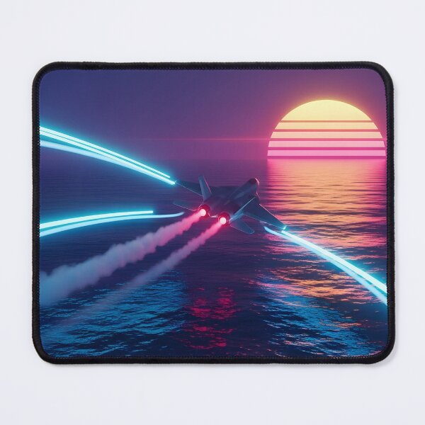 Item preview, Neon Interceptor - Retro Synthwave Fighter Jet designed and sold by powersunlight.