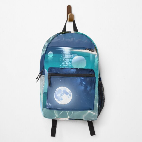 Item preview, Turquoise lunar lagoon — Dreamy night beach designed and sold by Schoenenwald — Art Japonais, Zen & Nature.