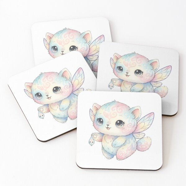 Item preview, Pastel Fairy Kitten with Magic Water Drop – Cute Fantasy Creature designed and sold by StickyDelights.