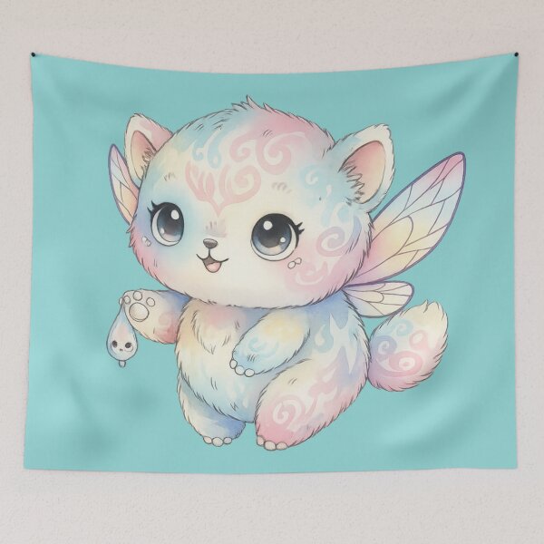 Item preview, Pastel Fairy Kitten with Magic Water Drop – Cute Fantasy Creature designed and sold by StickyDelights.