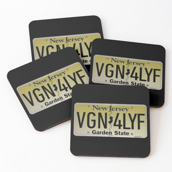 Item preview, Vegan For Life New Jersey License Plate designed and sold by coodoosandco.