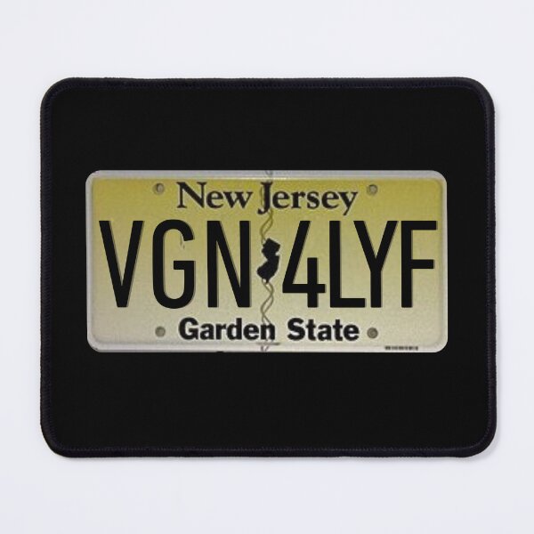 Item preview, Vegan For Life New Jersey License Plate designed and sold by coodoosandco.