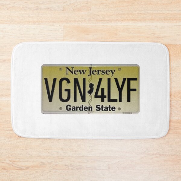 Item preview, Vegan For Life New Jersey License Plate designed and sold by coodoosandco.