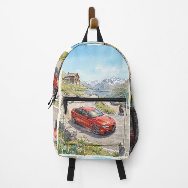 Item preview, Artistic Watercolor Painting Of A Fast Car On Alpine Switchbacks designed and sold by RevUpDesign.