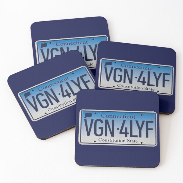 Item preview, Connecticut Vegan For Life License Plate designed and sold by coodoosandco.
