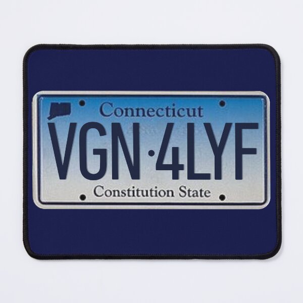 Item preview, Connecticut Vegan For Life License Plate designed and sold by coodoosandco.