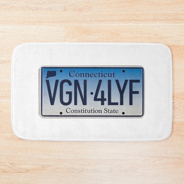 Item preview, Connecticut Vegan For Life License Plate designed and sold by coodoosandco.